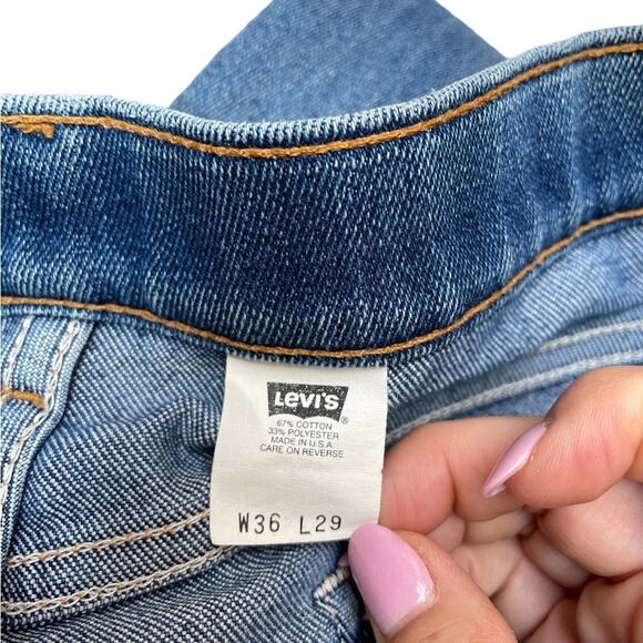 Vintage Levis Mens Jeans 36x29 Denim Casual Classic Straight Leg High Rise Blue - Picture 10 of 11